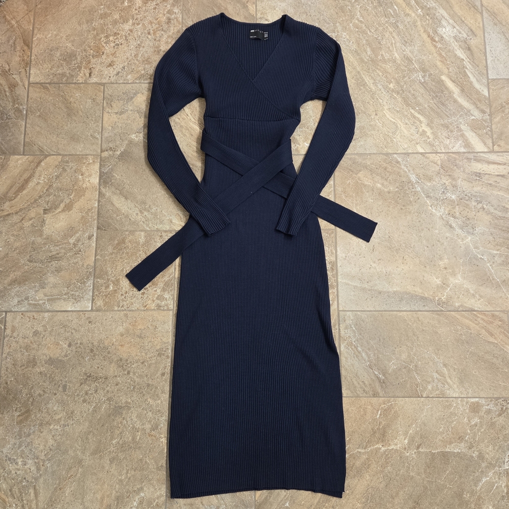 ASOS Maternity Dark Blue Long Sleeve Dress